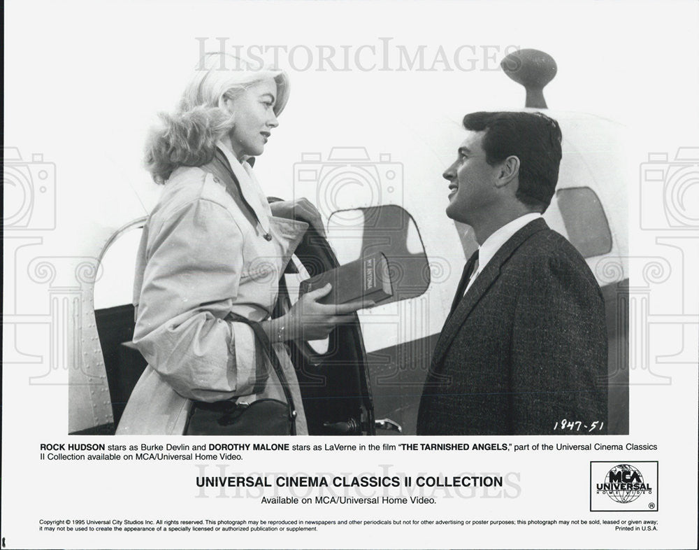 1995 Press Photo Rock Hudson &amp; Dorothy Malone - Historic Images