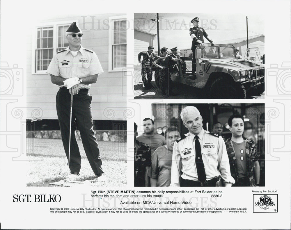 1996 Press Photo Scenes From Movie Sgt. Bilko, Actor Steve Martin - Historic Images