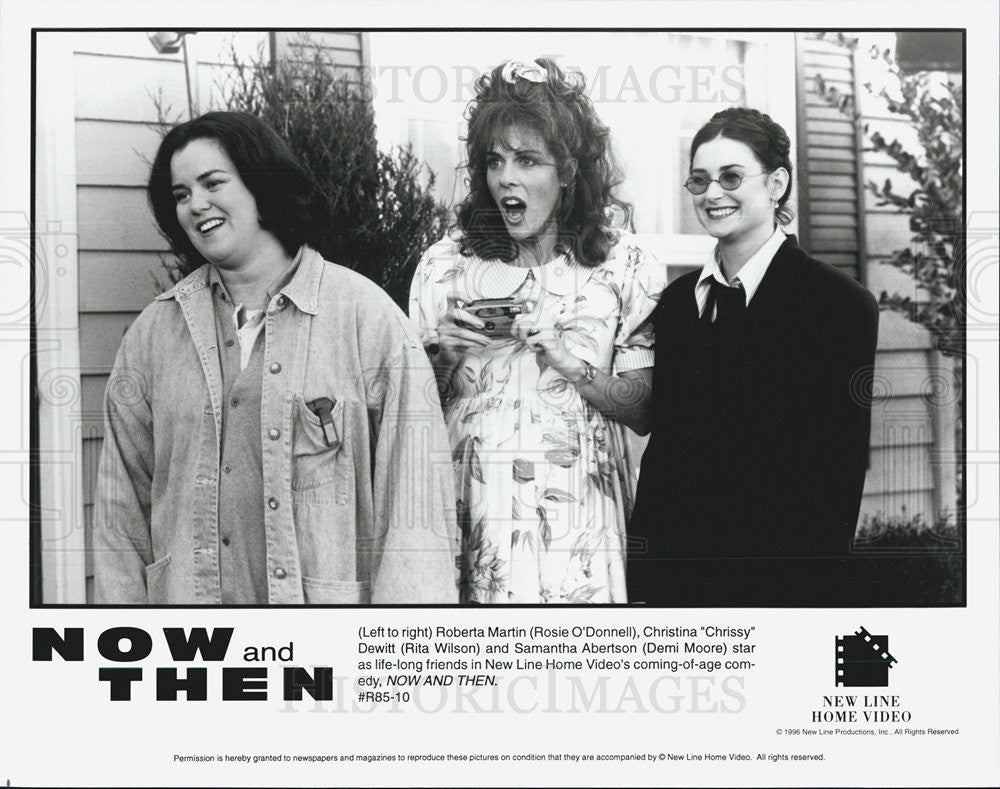 1996 Press Photo Rosie O&#39;Donnell,Rita Wilson &amp; Demi Moore in NOW and Then - Historic Images