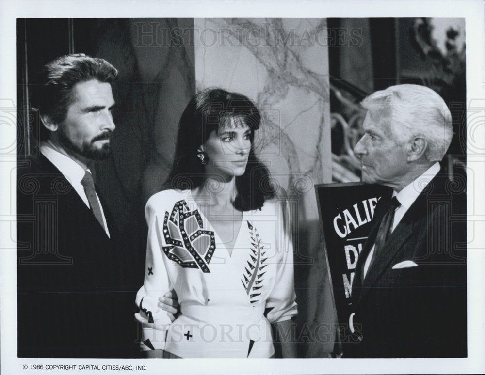 1986 Press Photo Actor James Brolin, Connie Selleca and Efrem Zimbalist Jr - Historic Images