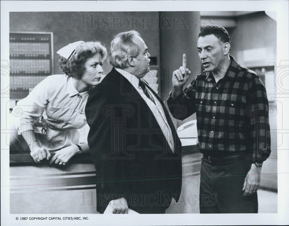 1987 Press Photo Holland Taylor, Kurt Knudson, Alan Arkin, Mr Imperfect - Historic Images