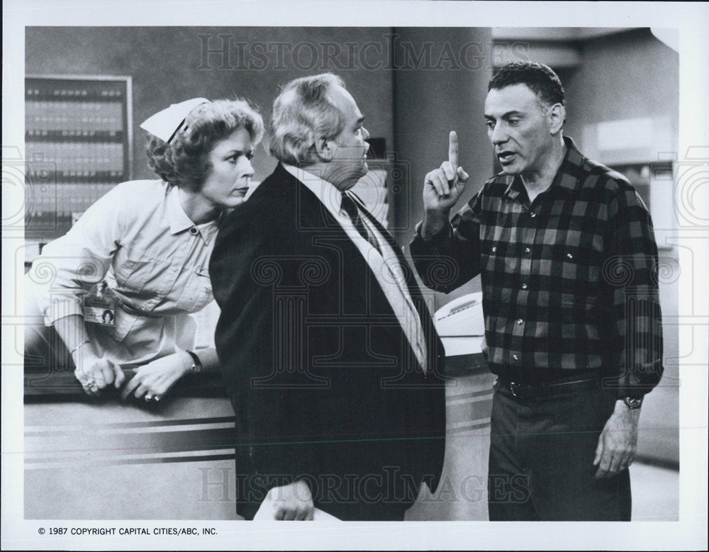 1987 Press Photo Holland Taylor, kurt Knudson, Alan Arkin, Mr Imperfect - Historic Images