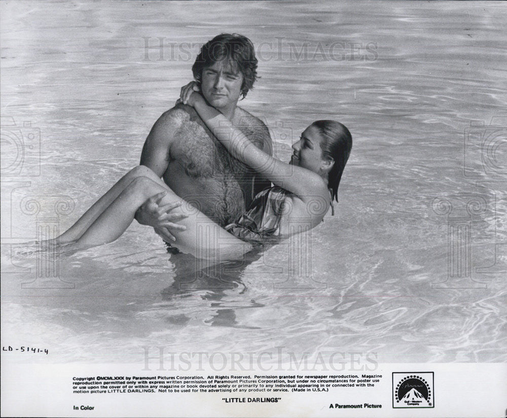 1980 Press Photo Actors Armand Assante Tatum O'Neal Film "Little Darlings" - Historic Images