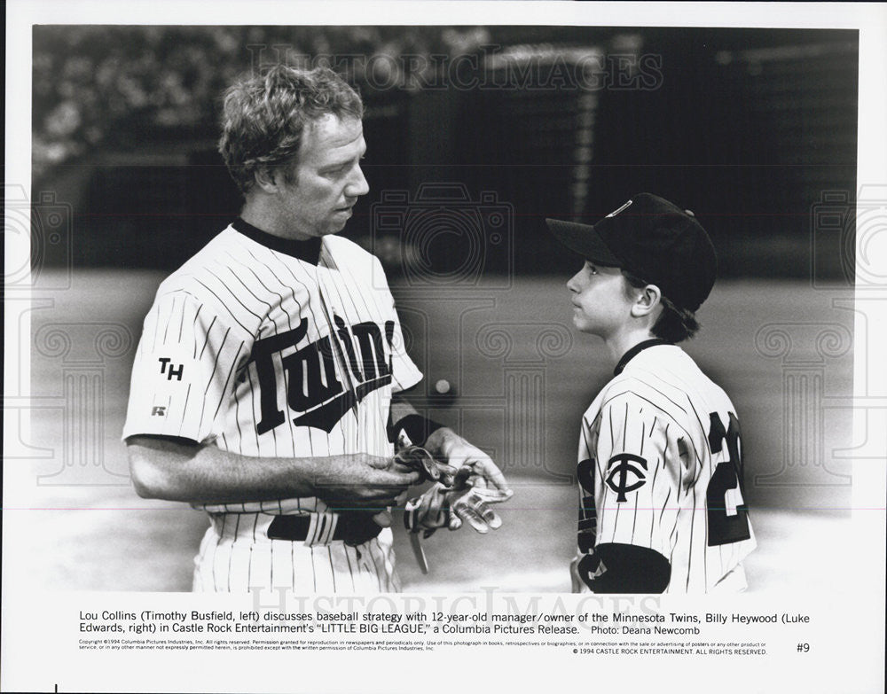 1994 Press Photo Actor Timothy Busfield and 12yo Luke Edwards Little Big League - Historic Images