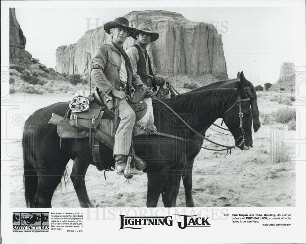 1994 Press Photo Actors Paul Hogan And Cuba Gooding, Jr. In &quot;Lightning Jack&quot; - Historic Images