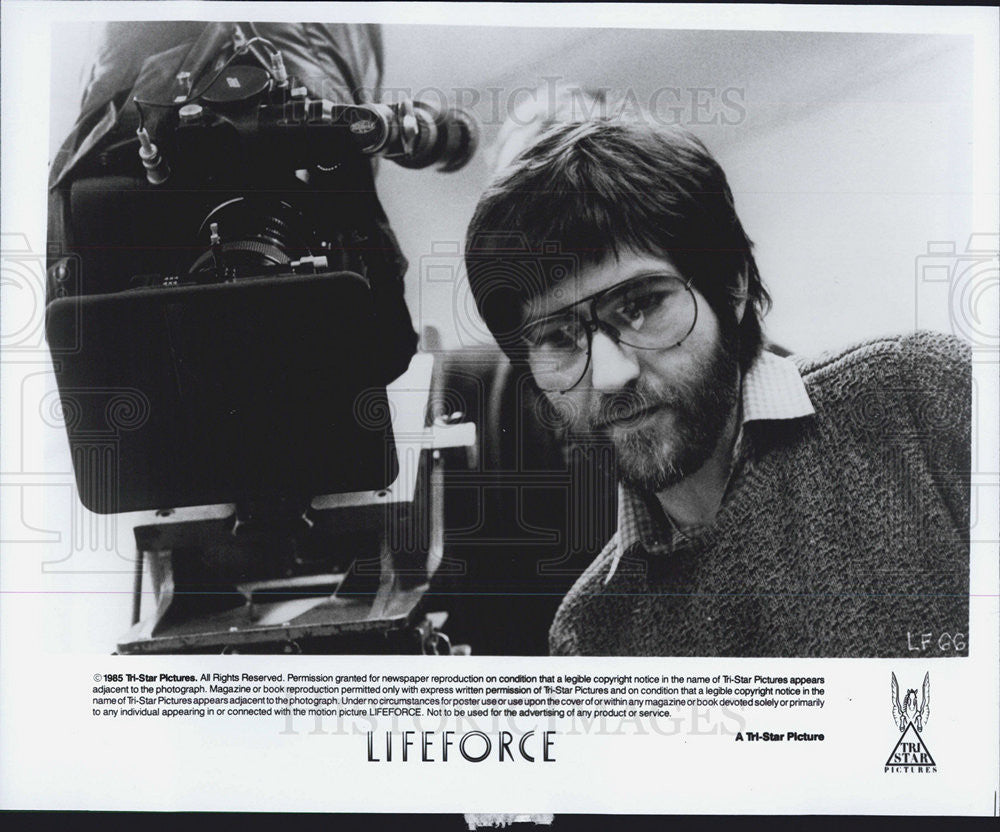 1985 Press Photo Tobe Hooper, Director, Poltergeist, Lifeforce - Historic Images