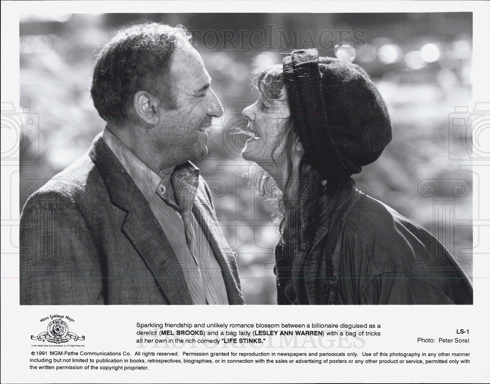 1991 Press Photo Mel Brooks, Lesley Ann Warren, Life Stinks - Historic Images