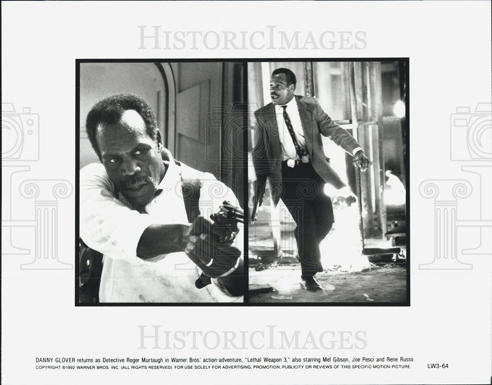 1992 Press Photo Danny Glover, Lethal Weapon 3 - Historic Images