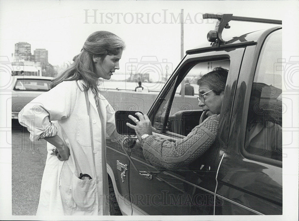 1986 Press Photo Patricia Kalember Confronts Lane Smith In &quot;Kay O&#39;Brien&quot; - Historic Images