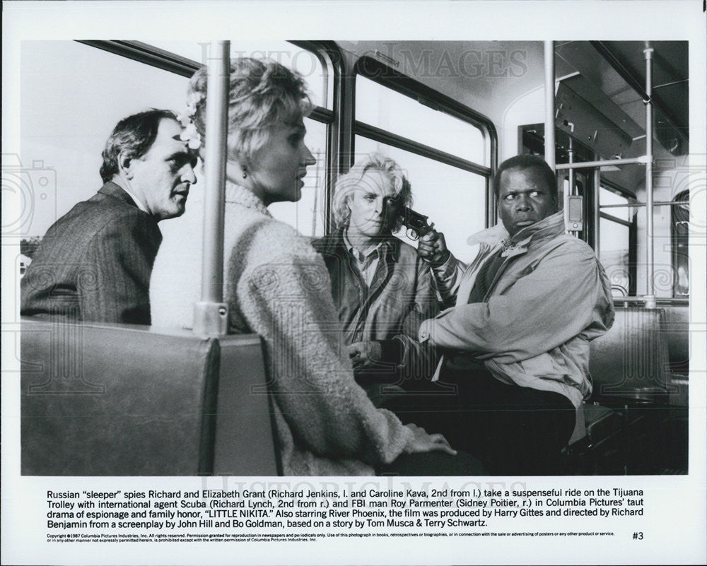 1987 Press Photo Richard Jenkins Caroline Kava In &quot;Little Nikita&quot; Richard Lynch - Historic Images