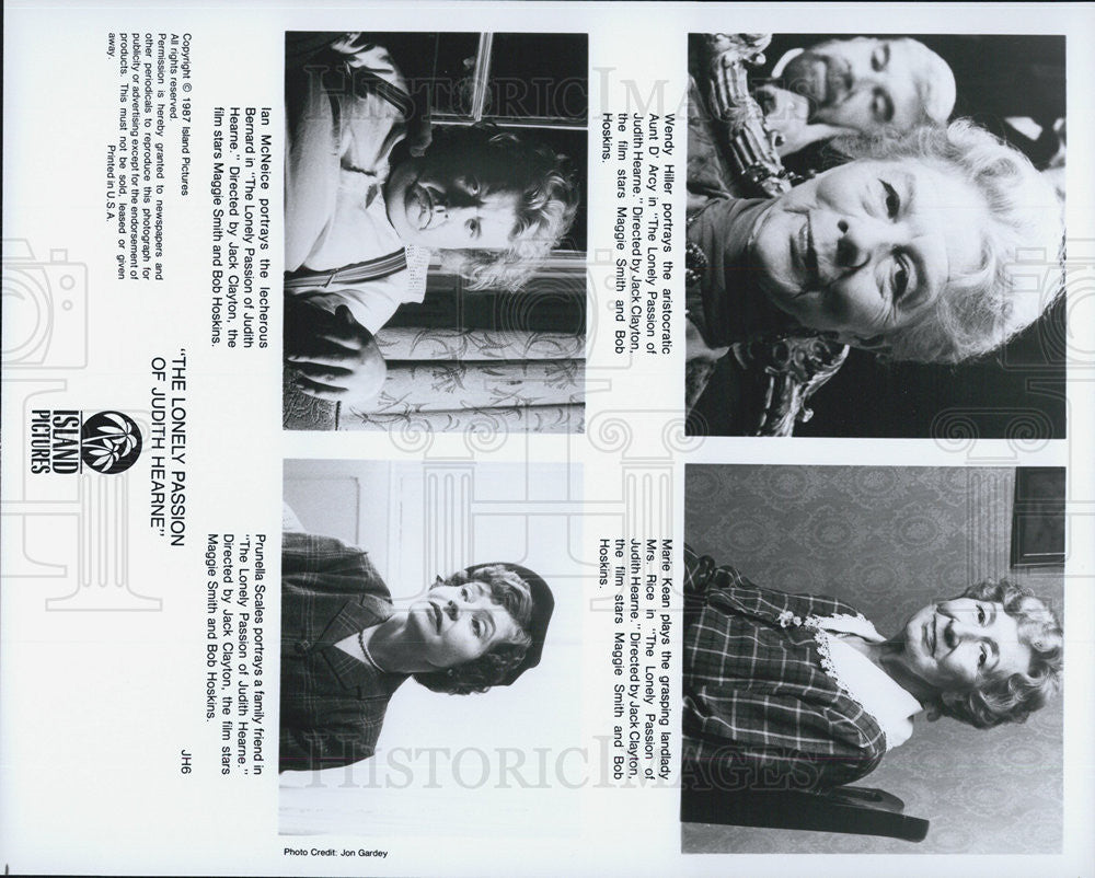 1987 Press Photo Ian McNeice,Maggie Smith,Bob Hoskins,Pruella Scales,marie Keen - Historic Images