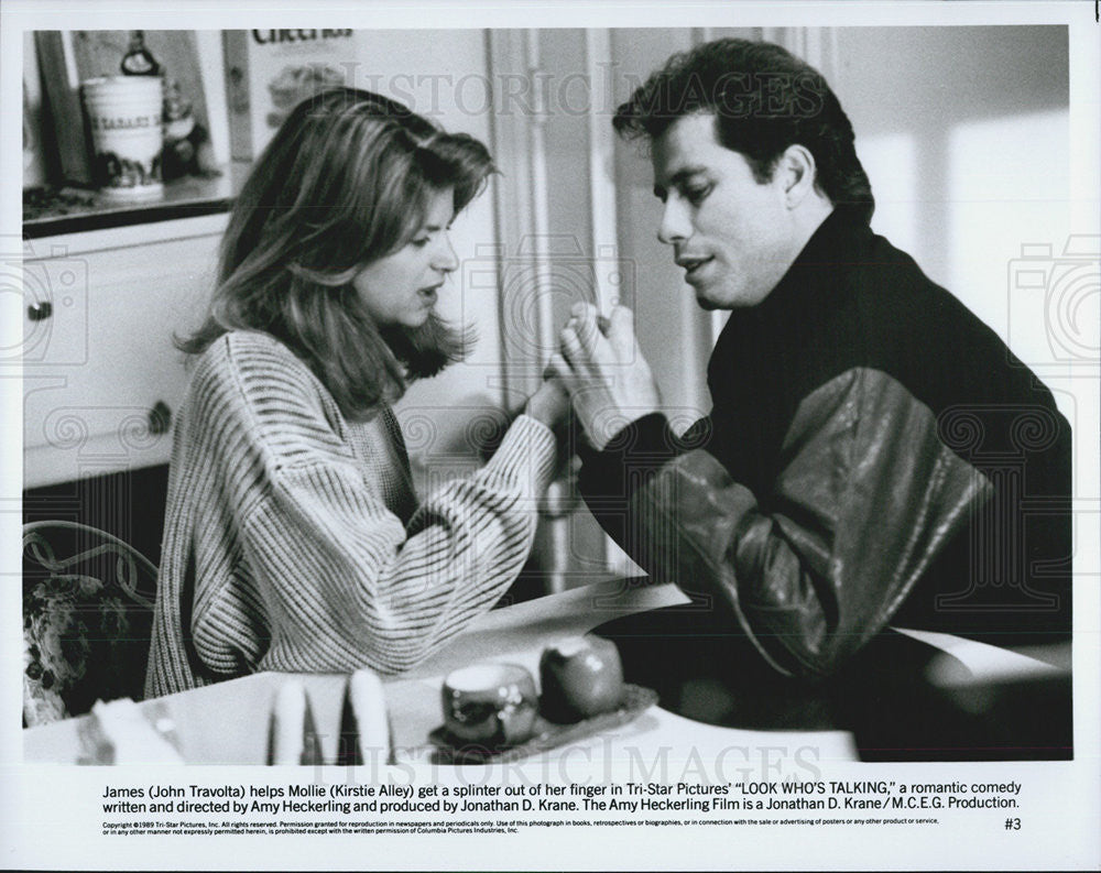 1993 Press Photo John Travolta and Kirstie Alley In the movie Look Who&#39;s Talking - Historic Images