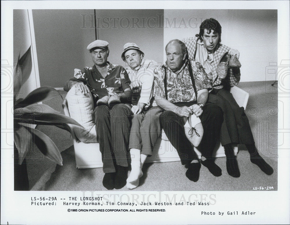 1985 Press Photo Actor Harvey Korman, Tim Conway, Jack Weston, Ted Wass - Historic Images