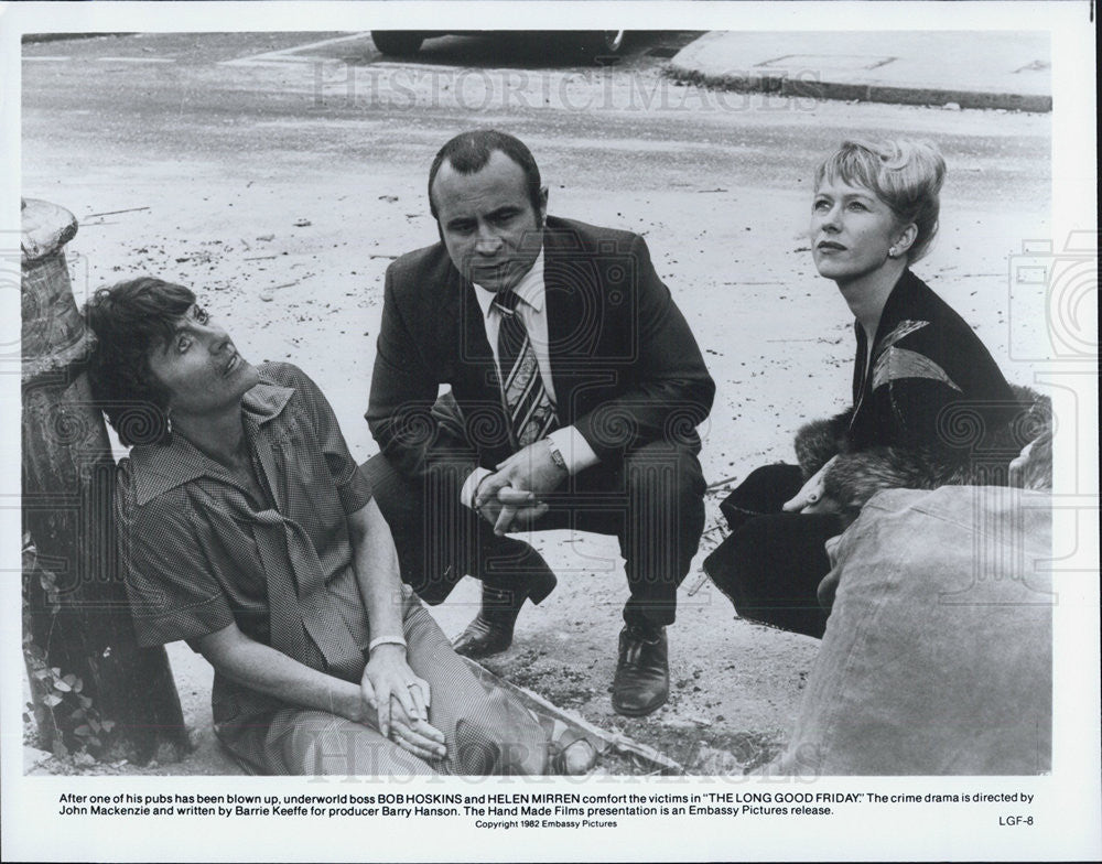 1982 Press Photo Boss Bob Hoskins And Helen Mirren In The Long GOod Friday COPY - Historic Images