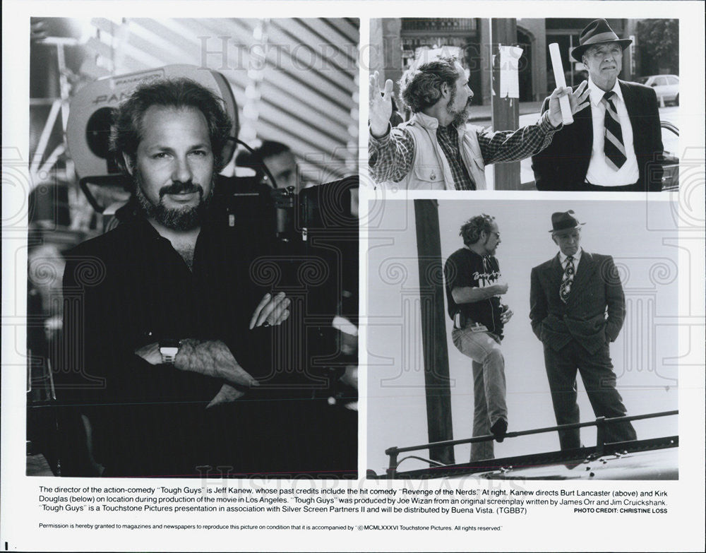 1984 Press Photo Director Jeff Kanew, Actors Burt Lancaster And Kirk Douglas - Historic Images