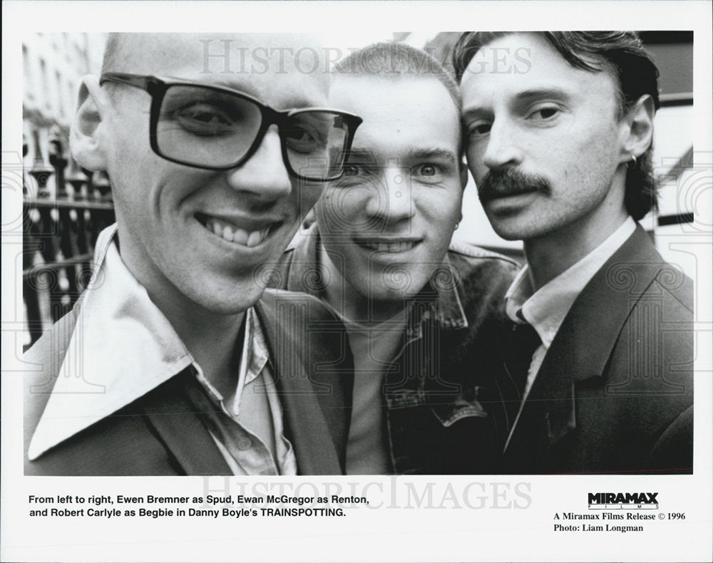 1996 Press Photo Ewen Bremner Ewan McGregor Scottish Actors Robert Carlyle