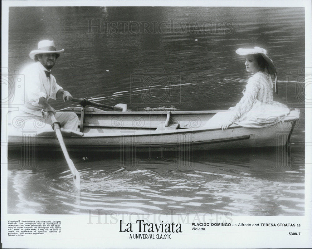 1983 Press Photo Placido Domingo Actor Teresa Stratas La Triviata Movie Film - Historic Images