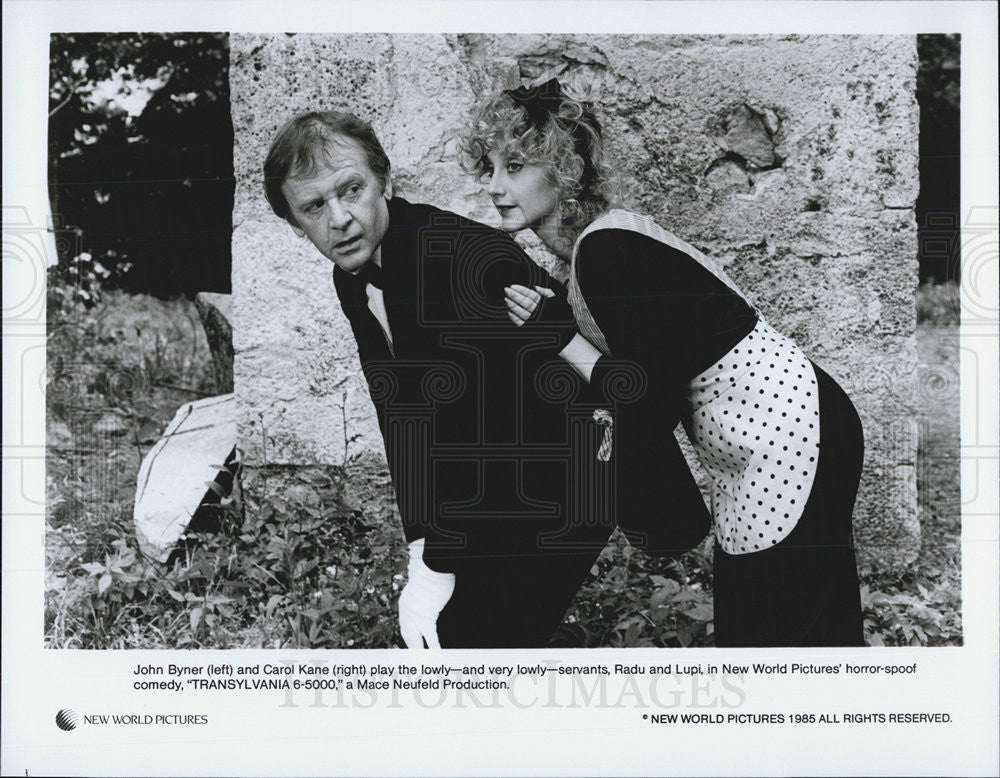 1985 Press Photo John Byner Actor Carol Kane Actress Transylvania 6-5000 Movie - Historic Images