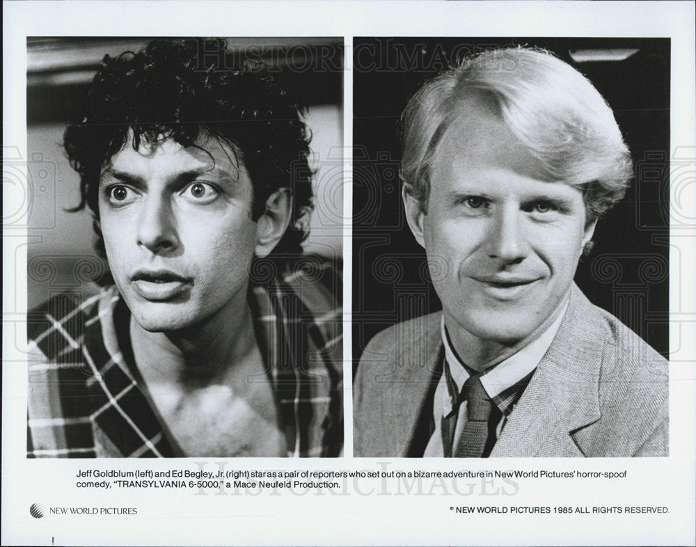 1985 Press Photo Jeff Goldblum Actor Ed Begley Jr. Transylvania 6-5000 Movie - Historic Images