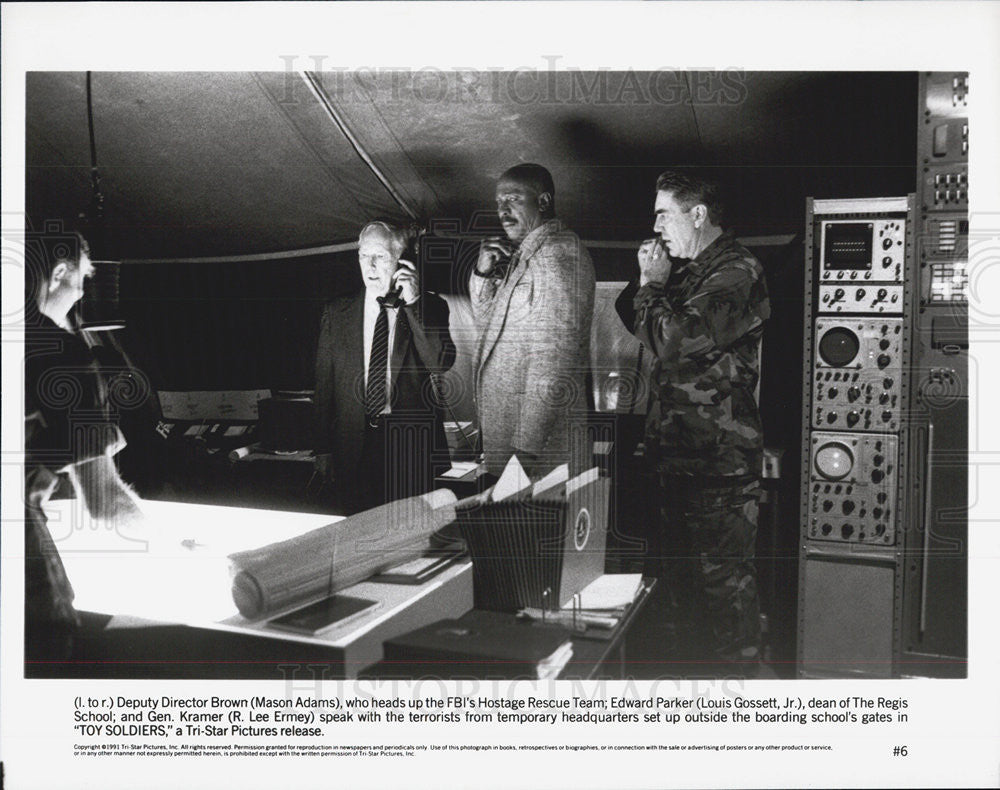 1991 Press Photo Mason Adams/Louis Gossett Jr./R. Lee Ermey/Actor/Toy Soldiers - Historic Images