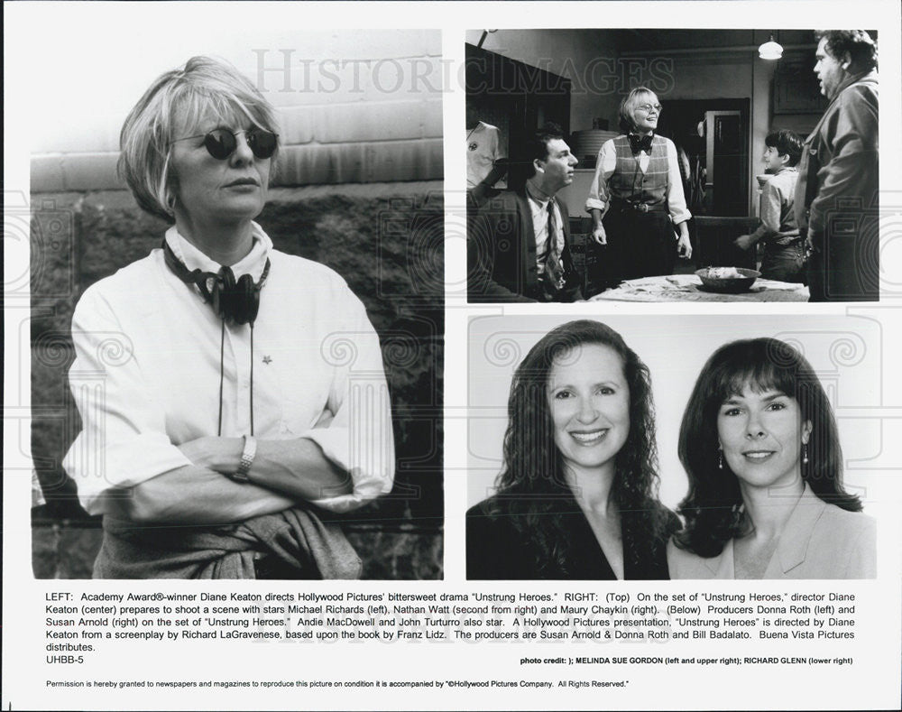 Press Photo Diane Keeton, director of &quot;Unstrung Heroes&quot; - Historic Images