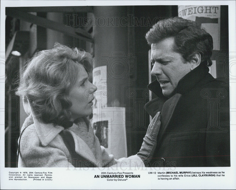 1978 Press Photo Michael Murphy/Jill Clayburgh/Actor/Actress - Historic Images