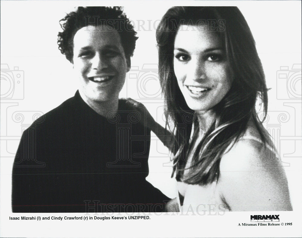 1995 Press Photo Isaac Mizrahi Actor Cindy Crawford Actress Unzipped Film Movie - Historic Images