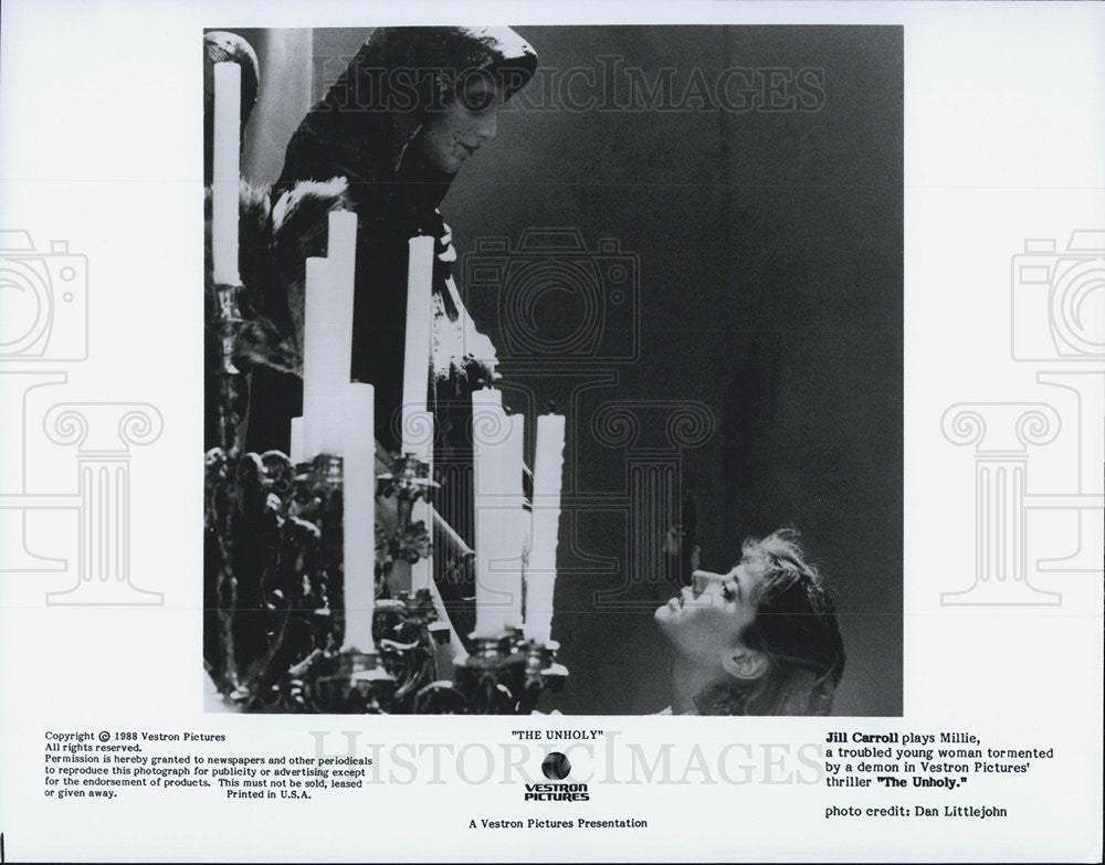 1988 Press Photo Jill Carroll in &quot;The Unholy&quot; - Historic Images