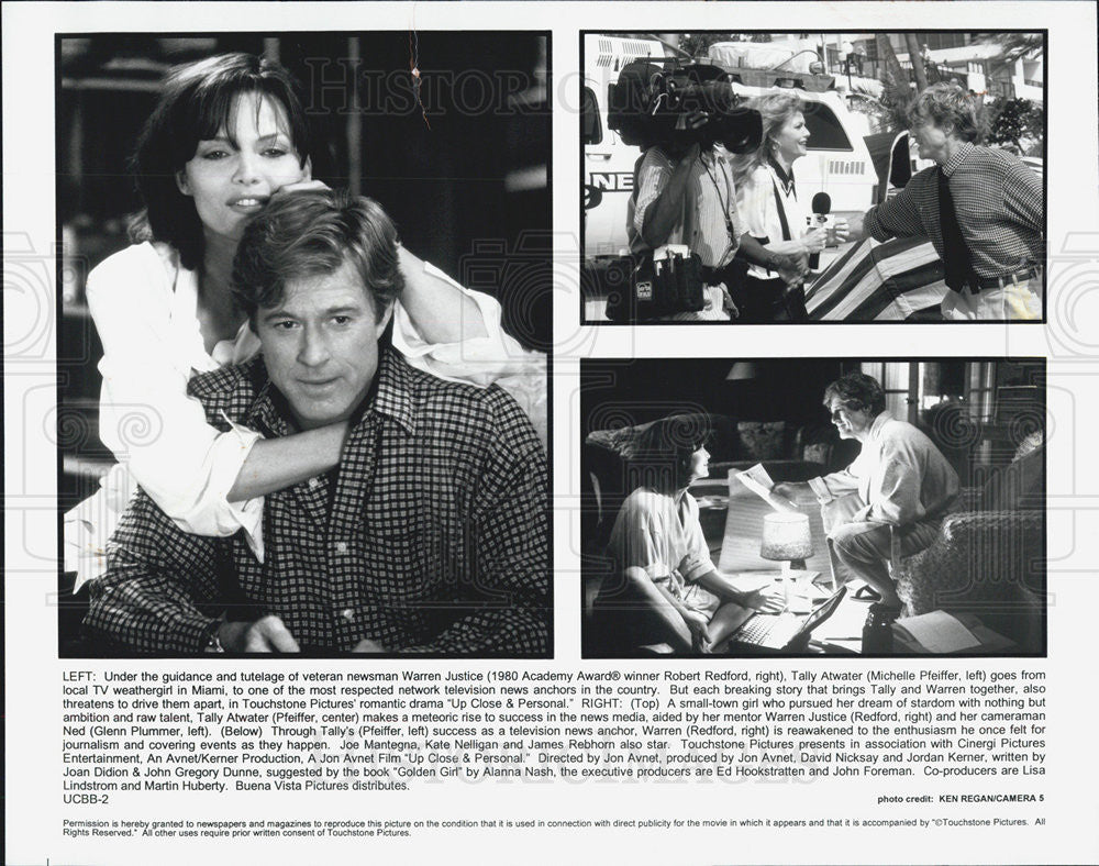Press Photo Robert Redford and Michelle Pfeiffer actors in Up Close An
