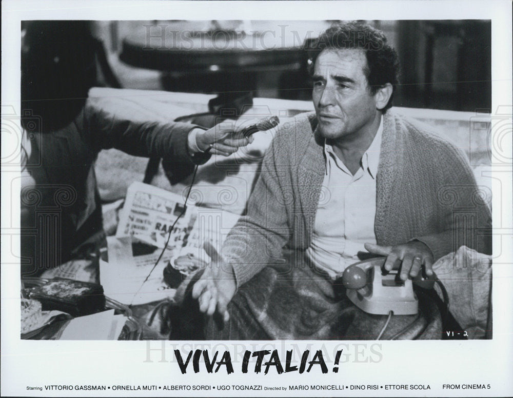 Press Photo Viva Italia, Vittorio Gassman, Ornella Multi, ALberto Sordi - Historic Images