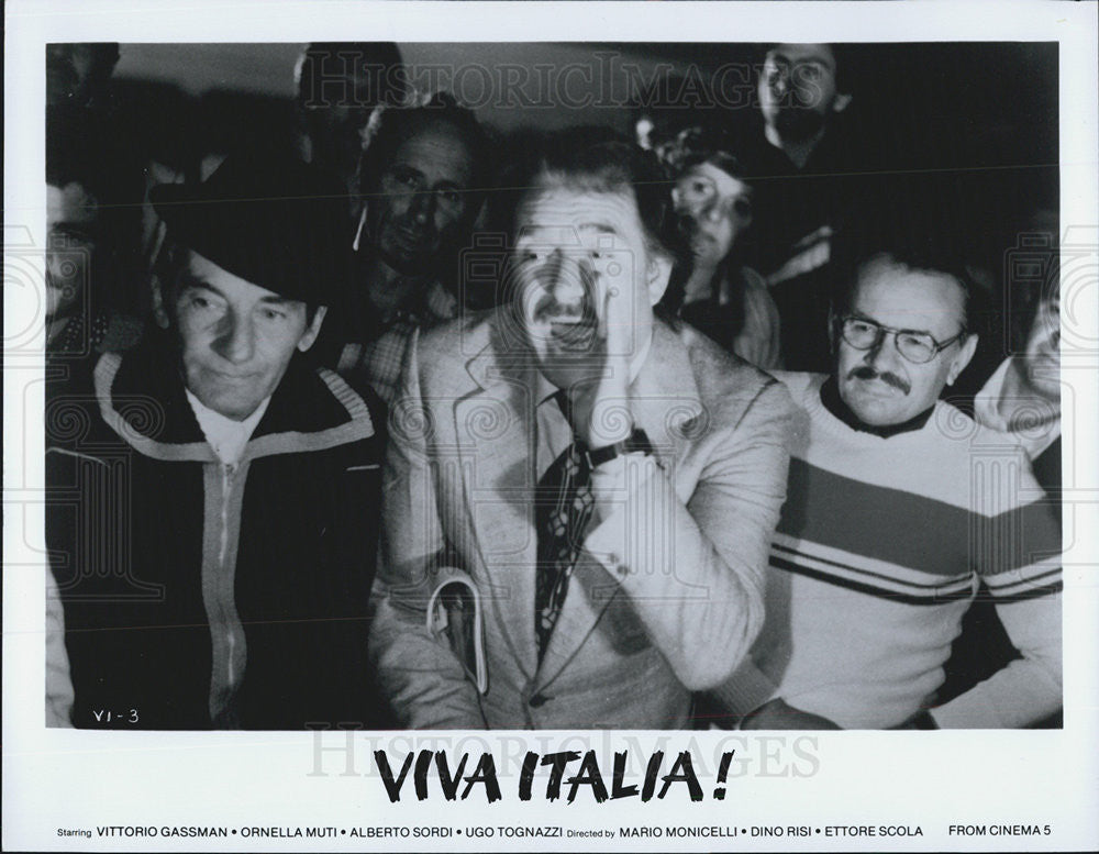 Press Photo Viva Italia, Vittorio Gassman, Ornella Multi, Alberto Sordi - Historic Images