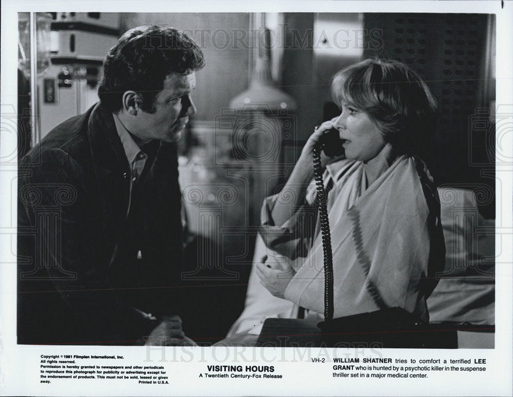 1981 Press Photo William Shatner &amp; Lee Grant in &quot;Visiting Hours.&quot; - Historic Images