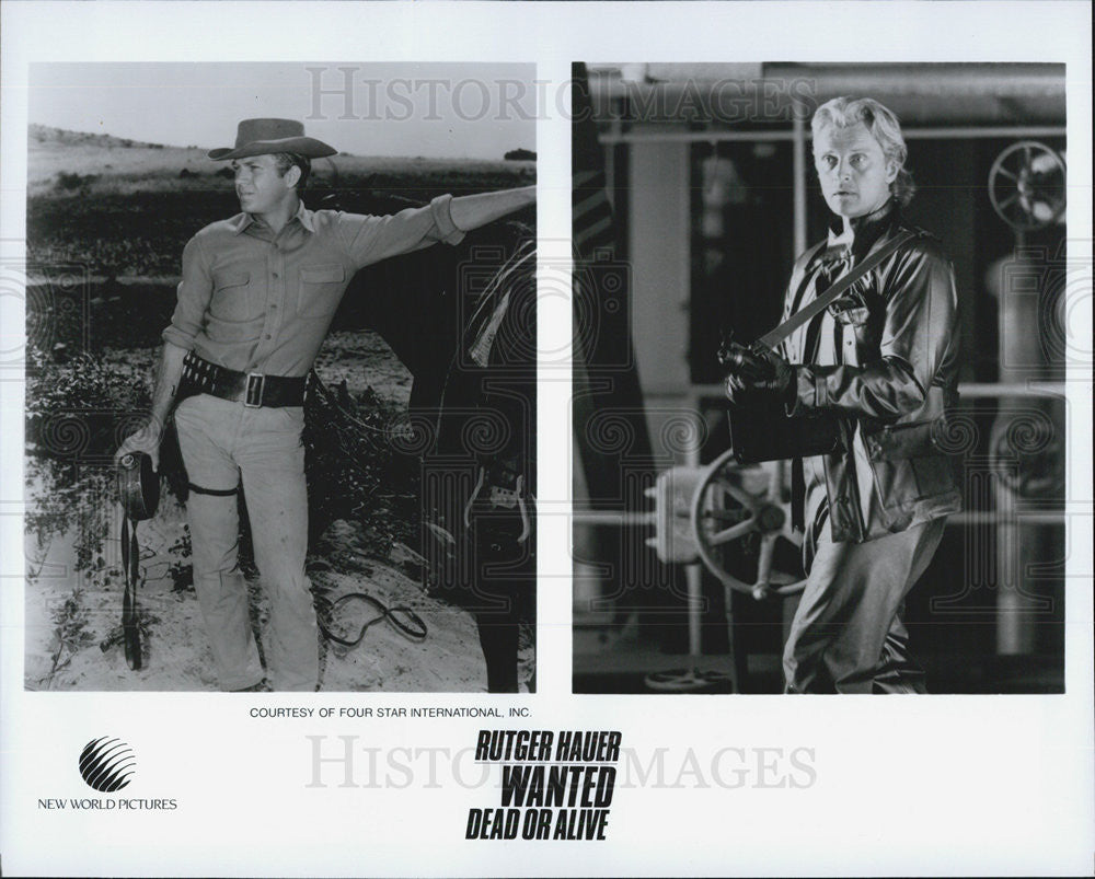 Press Photo Actor Steve McQueen and Rutger Hauer, stars in&quot;Wanted Dead or Alive&quot; - Historic Images