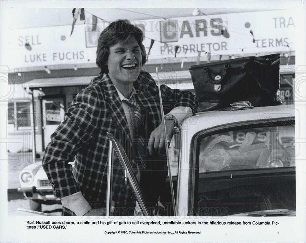 1980 Press Photo Kurt Russell Actor in movie Use cars as salesman - Historic Images