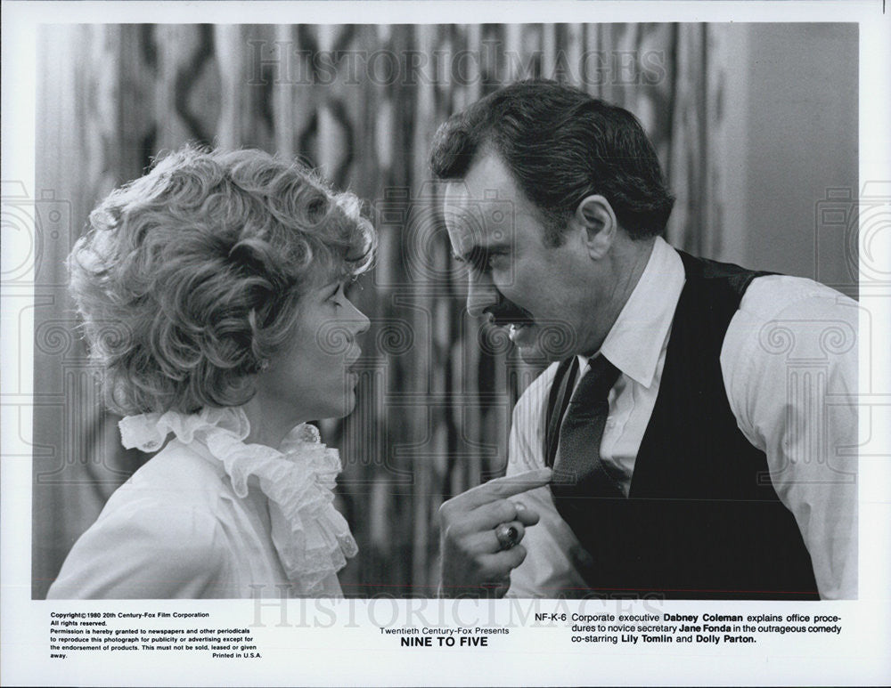 1980 Press Photo Dabney Coleman &amp; Jane Fonda &quot;Nine to Five&quot; - Historic Images