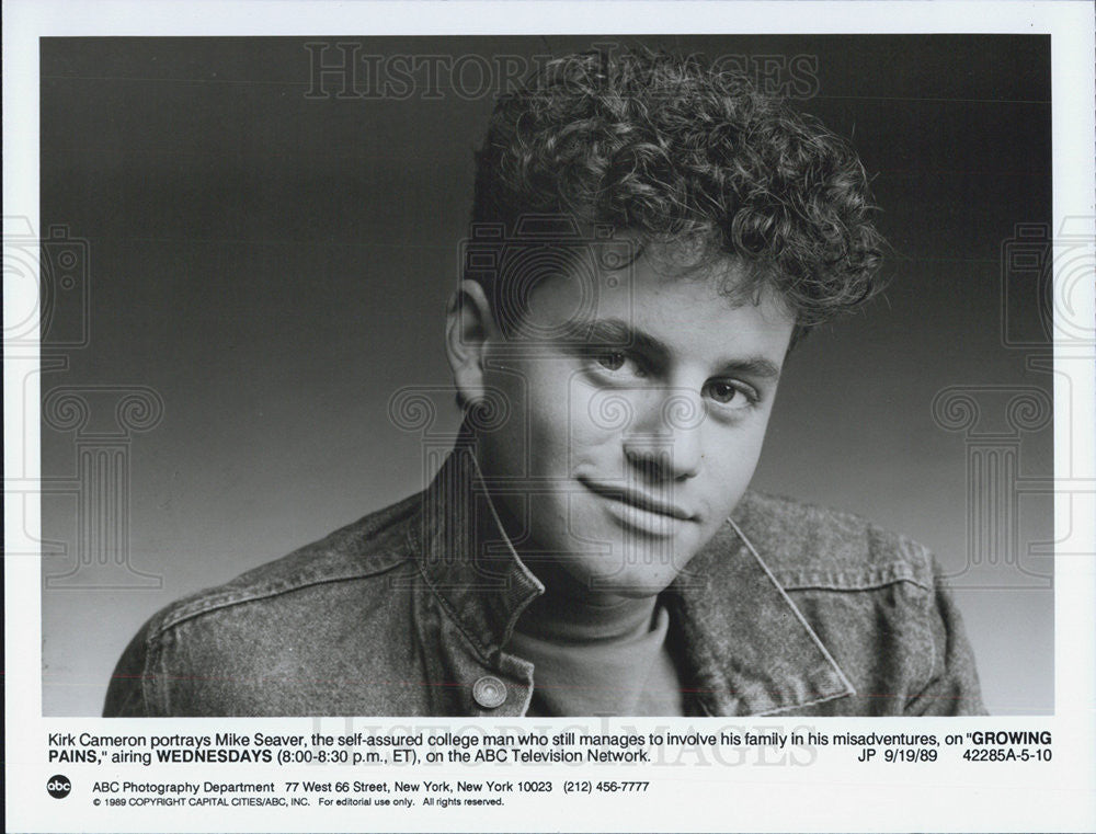 1989 Press Photo Kirk Cameron GROWING PAINS - Historic Images