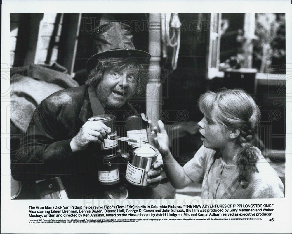 1987 Press Photo Dick Van Patten and Tami Erin in Pippi Longstocking - Historic Images