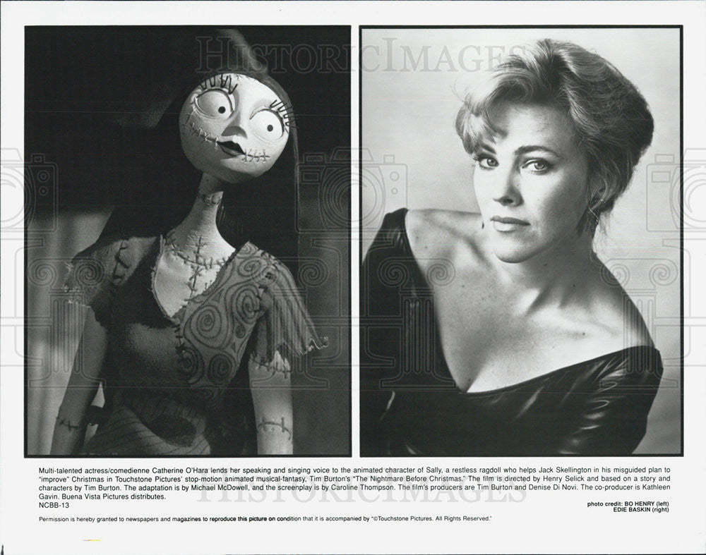 1993 Press Photo Catherine O&#39;Hara Sally &quot;Nightmare Before Christmas&quot; Tim Burton - Historic Images