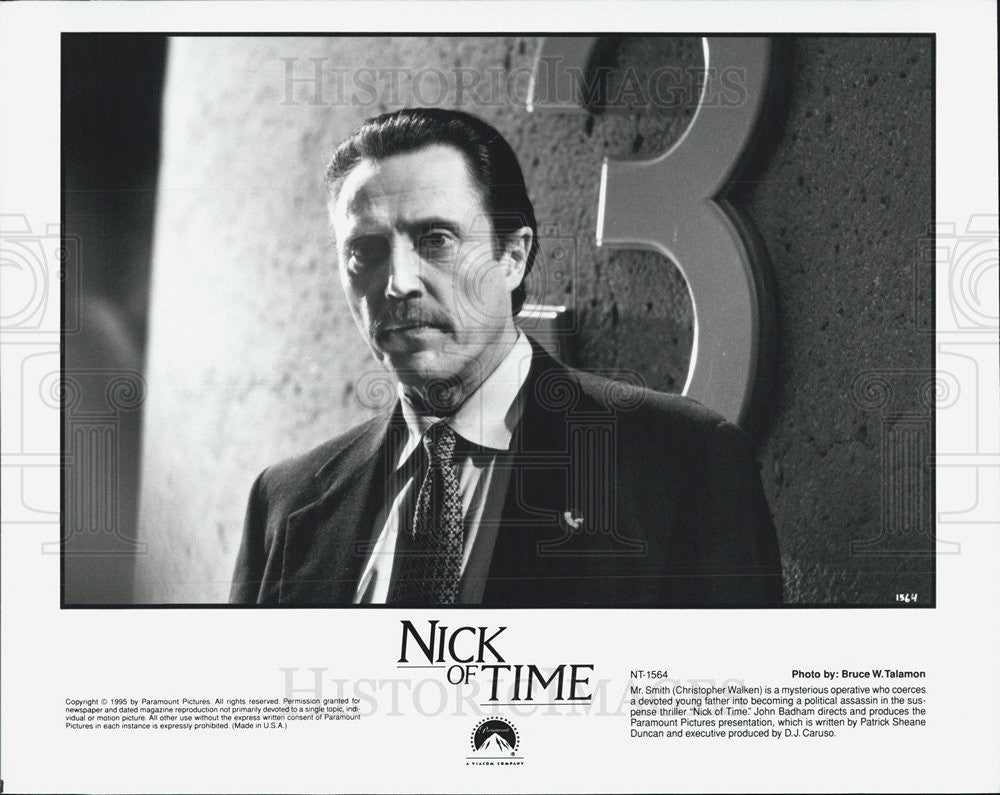 1995 Press Photo of Christopher Walken in the film, &quot;Nick of Time&quot; - Historic Images