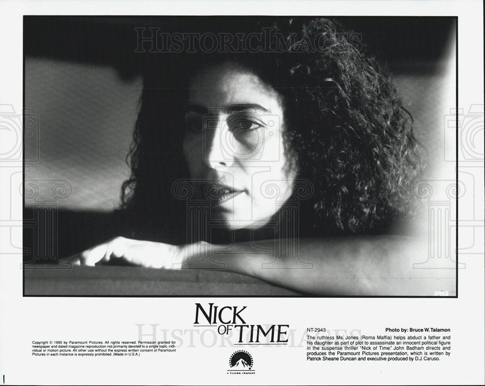 1995 Press Photo of Roma Maffia in the film, &quot;Nick of Time&quot; - Historic Images