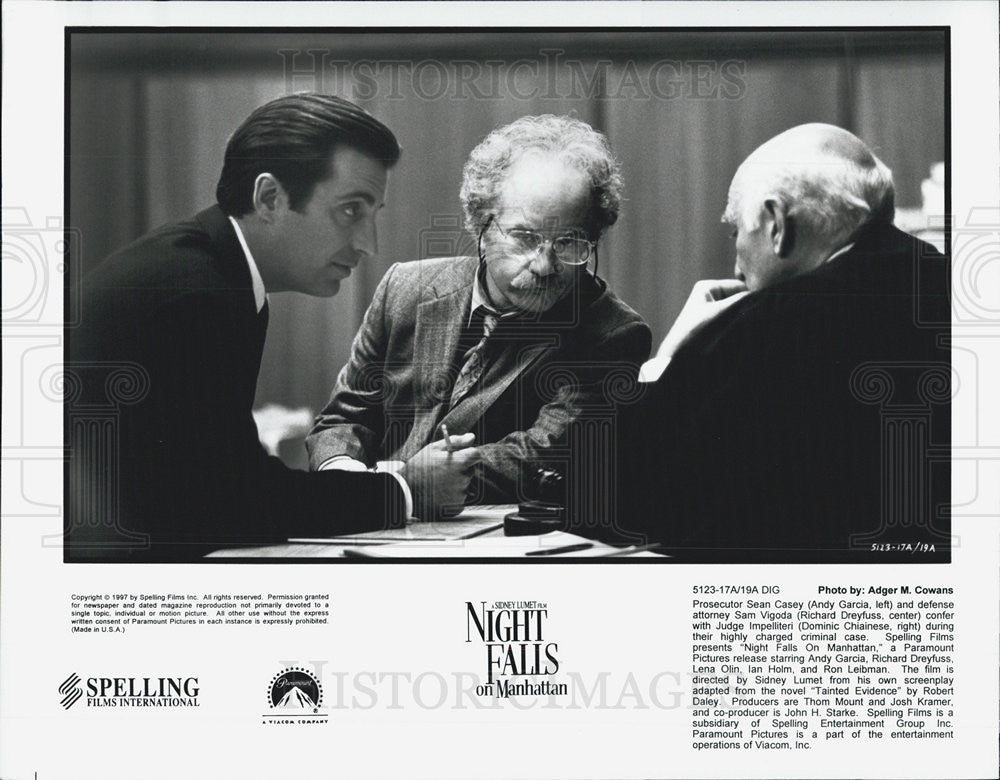 1997 Press Photo Andy Garcia, Richard Dreyfuss And Dominic Chainese - Historic Images