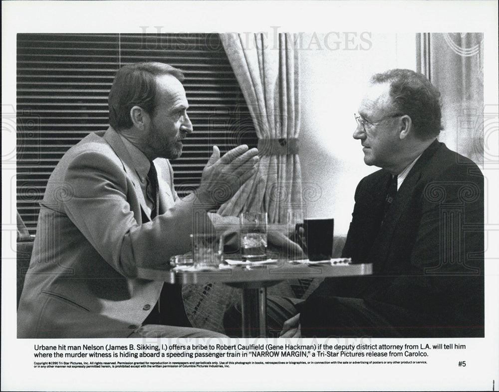 1990 Press Photo James B. Sikking Gene Hackman Narrow Margin - Historic Images