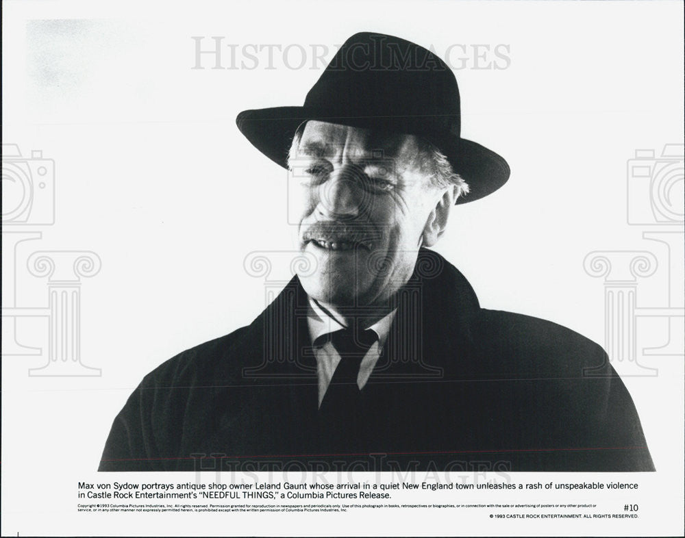 1992 Press Photo Max Von Sydow Is Leland Gaunt In &quot;Needful Things&quot; COPY - Historic Images