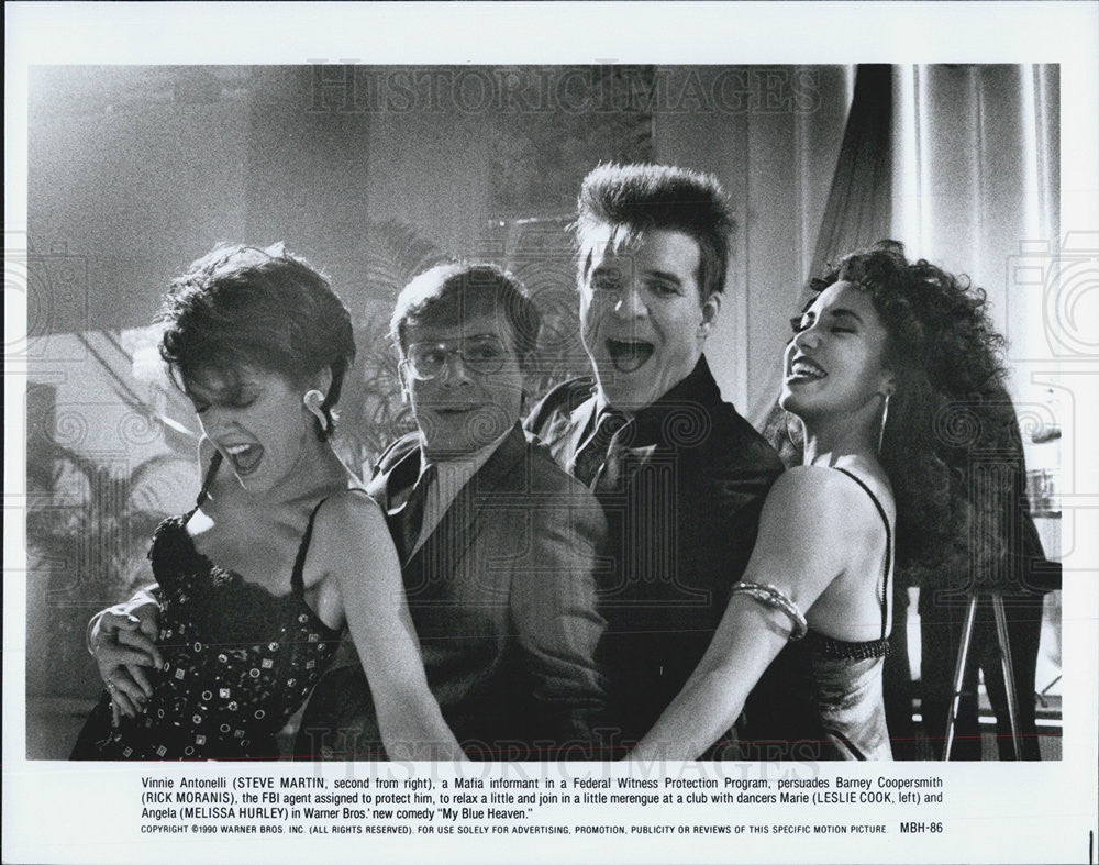 1990 Press Photo Steve Martin, Rick Moranis, Leslie Cook &amp; Melissa Hurley - Historic Images