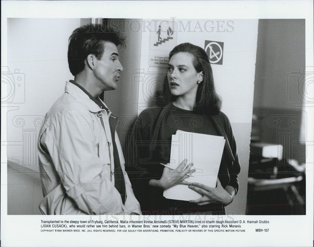 1990 Press Photo Steve Martin Actor Joan Cusack Actress My Blue Heaven Comedy - Historic Images