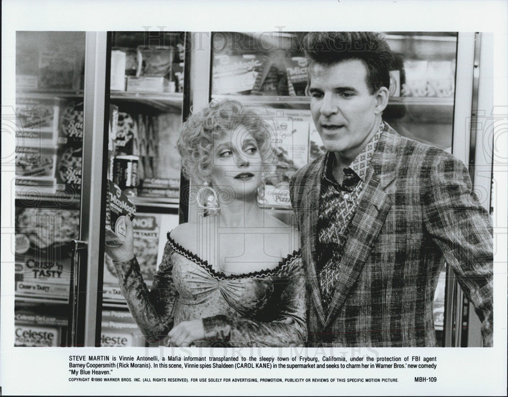 1990 Press Photo Steve Martin, Carol Kane, My Blue Heaven - Historic Images