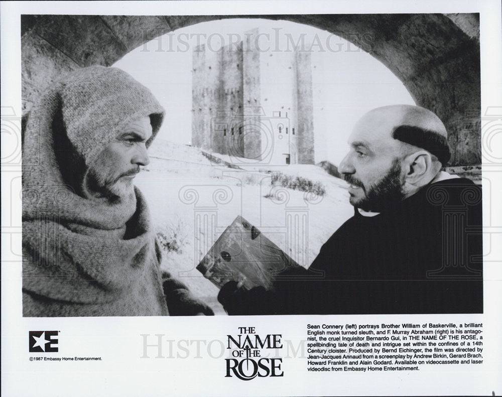 1986 Press Photo Sean Connery, F Murray Abraham, The Name of the Rose - Historic Images