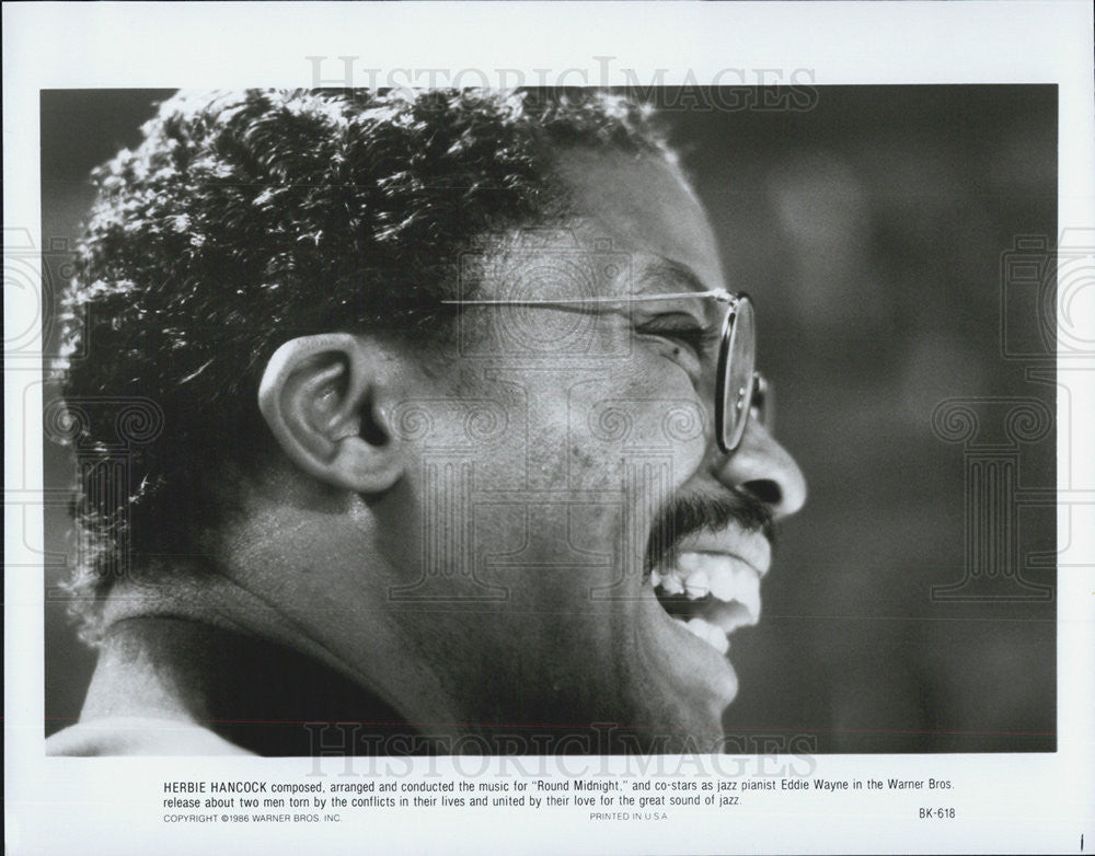 1986 Press Photo Herbie Hancock stars in &quot;Round Midnight&quot; - Historic Images