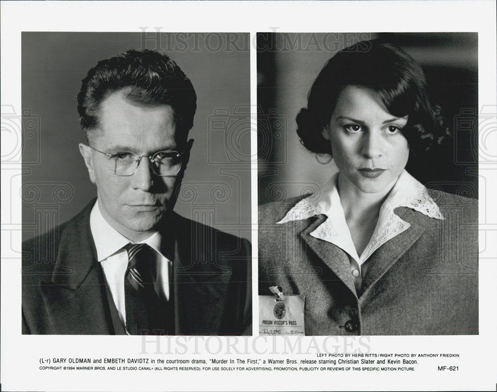 1994 Press Photo Gary Oldman Actor Embeth Davidtz Actress Murder In First Movie - Historic Images