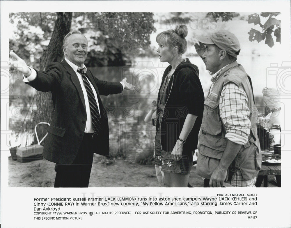 1996 Press Photo Jack Lemmon Jack Kehler Connie Ray  My Fellow Americans Comedy - Historic Images